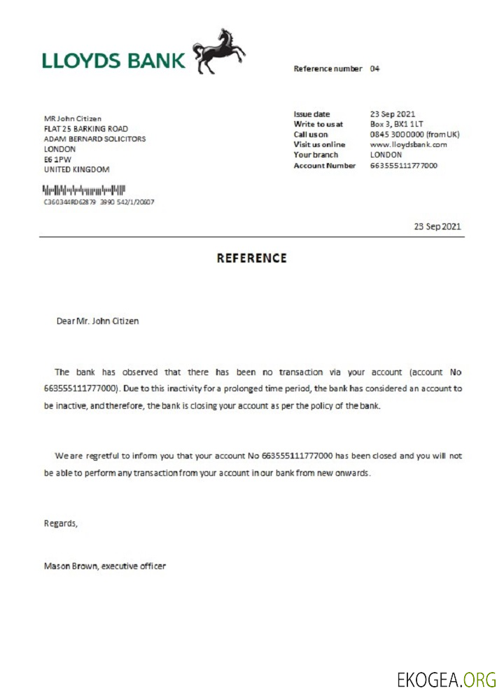 Royaume , Uni , Lloyds Bank , closure référence